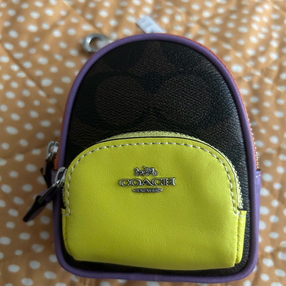 Coach mini court backpack bag charm nwt